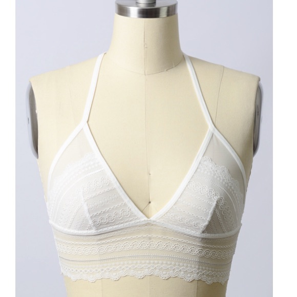 White Lace Longline Bralette | Bridal Lingerie - Picture 2 of 4